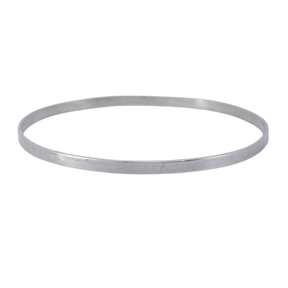 Vintage Sterling Silver 925 3.3mm Classic Bangle Bracelet 8.25" - Picture 2 of 7